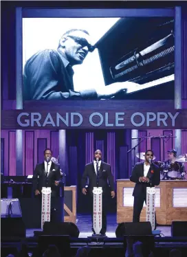  ?? Associated Press photo ?? Boyz II Men perform during “An Opry Salute to Ray Charles” at the Grand Ole Opry House in Nashville, Tenn.