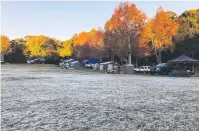  ??  ?? BLANKET: Frost at Malanda Falls Caravan Park.