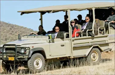  ??  ?? President Pranab Mukherjee at Okapuka Ranch, Namibia.