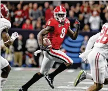  ?? BOB ANDRES / BANDRES@ AJC.COM ?? Bulldogs receiver Riley Ridley had a team-high six receptions for 82 yards against Alabama in the CFP title game in January.