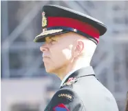  ?? ADRIAN WYLD / THE CANADIAN PRESS FILES ?? Lt.-Gen. Wayne Eyre, now the acting Chief of the Defence Staff, gave a glowing review to Maj.-Gen. Dany Fortin
days before he was removed from his post at PHAC.