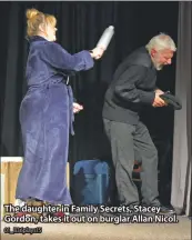 ?? 01_B36plays15 ?? The daughter in Family Secrets, Stacey Gordon, takes it out on burglar Allan Nicol.