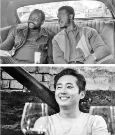  ??  ?? Stephan James (top left) and Brian Tyree Henry in ‘If Beale Street Could Talk’ (Annapurna Pictures); Steven Yeun in ‘Burning’ (Well Go USA Entertainm­ent)
