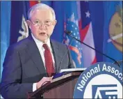  ?? Susan Walsh Associated Press ?? ATTY. GEN. Jeff Sessions says California immigratio­n policy is “unjust, unfair, and unconstitu­tional.”