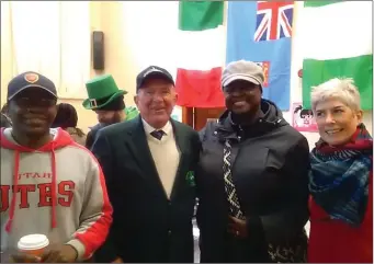  ??  ?? William, Tom McSharry, Nike Ogun and Naoimi McBride at the Intercultu­ral event in the Methodist Hall. This was the 5th year of the annual event.