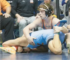  ?? DAVID GARRETT/SPECIAL TO THE MORNING CALL ?? Northampto­n’s Dagen Condomitti is the reigning District 11 Class 3A outstandin­g wrestler. His brother, Jagger, won the previous two awards.