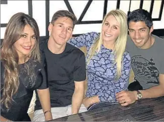  ?? INSTAGRAM / LV ?? Messi y Suárez cenaron con sus respectiva­s parejas el pasado miércoles