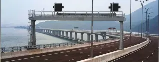  ??  ?? The bridge is part of China’s plan for a Greater Bay Area encompassi­ng 11 cities. It was originally due to open in 2016, but repeated delays pushed that to this year.