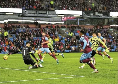  ?? Picture: Marc Atkins ?? Arsenal’s Kai Havertz scores his team’s fifth goal against Burnley FC at Turf Moor yesterday.