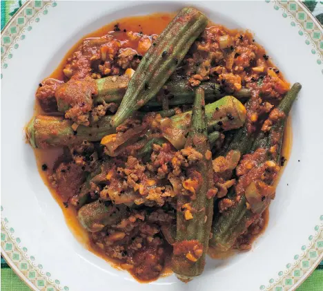  ??  ?? Spicy Okra & Lamb Sauté is one of the recipes in the cookbook Istanbul and Beyond: Exploring the Diverse Cuisines of Turkey.