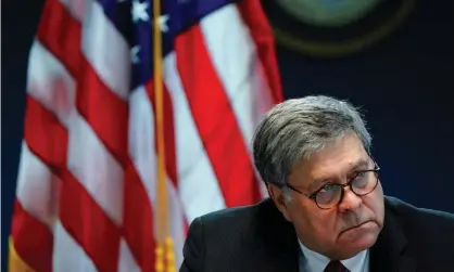  ?? Photograph: Elijah Nouvelage/Reuters ?? Bill Barr in Georgia on Monday. Barr said in a statement: ‘We cannot allow federal tax dollars to be wasted when the safety of the citizenry hangs in the balance.’