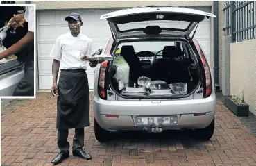  ?? Picture: Alon Skuy ?? Entreprene­ur Mathius Raivha started Eatex Quality Service, selling meals out of the back of his car to offices.