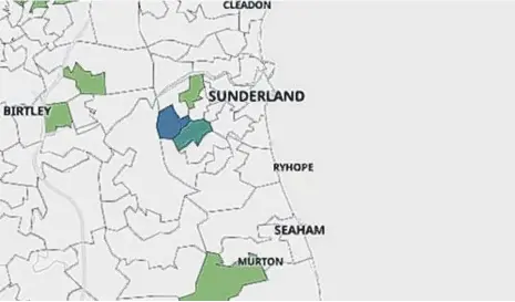  ??  ?? Sunderland's Covid map.