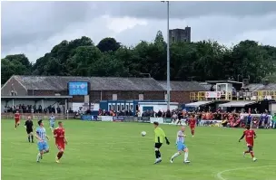  ??  ?? Accrington Stanley in action with a pre-season friendly at Clitheroe FC