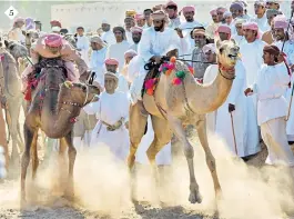  ?? ?? 5. DESERTS Bedouin gather for camel-riding displays during Eid al-Fitr celebratio­ns, Eastern Oman. “We marvelled at the skill of the riders as they clung like limpets to their mounts, thundering over the sand.” 5