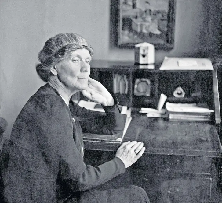  ??  ?? From the time the first teacup is rattled, a storm is brewing: Ivy Compton-Burnett, photograph­ed by Cecil Beaton for Vogue in 1949