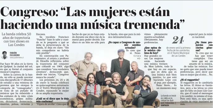  ?? GENTILEZA ?? La banda se inició en 1969 en la ciduad de Quilpué, Valparaíso. |