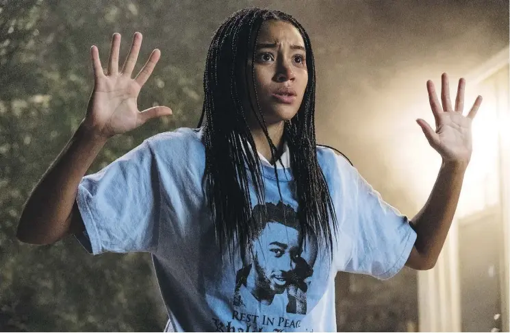  ?? PHOTOS: 20TH CENTURY FOX ?? Amandla Stenberg stars as Starr Carter, a teen who becomes an activist after witnessing her friend’s death at the hands of the police.