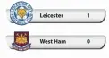  ??  ?? Leicester West Ham 1