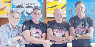  ??  ?? The country’s hosting of the first Asian Obstacle Course Race Championsh­ips Jan. 27-28 next year was officially announced in a press conference held last Tuesday at the Solaire Resort and Casino. Photo shows, from left, POC secretary general Steve...