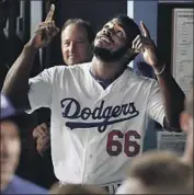  ?? Luis Sinco Los Angeles Times ?? YASIEL PUIG MAKES plenty of plays, spectacula­rly good or bad, that wind up on the highlight shows. The Dodgers can’t have the bad ones at this point.