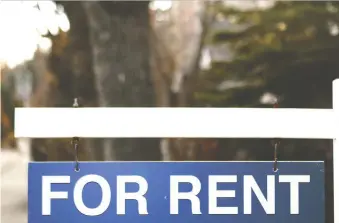  ?? JIM WELLS ?? According to national rentals listing website Rentals.ca, rents for both one- and two-bedroom apartments in the city declined during the month of April.