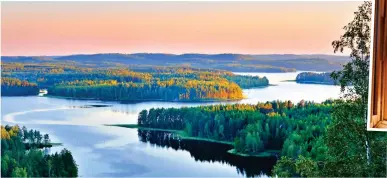  ?? ?? Healing: Lake Saimaa — and a traditiona­l sauna — will help you de-stress on a wellness break