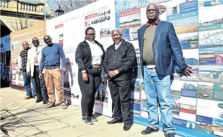  ?? Picture: ZINTLE BOBELO ?? WELCOMED: New exhibition­s have been added to the Queenstown and Frontier Museum artefacts. The handover was made by former museum head Thobile Mdlela, second from right. Also present are, from left, Mongezi Cingo, Madoda Nokrexe, Material Mawethu Matshoba, museum intern Ziyanda Fudumele and museum board member Sipho Ngwetsheni. Funeka Maqwara who is in charge of the museum was acknowledg­ed in absentia