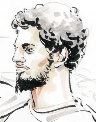  ?? KAGAN MCLEOD/ NATIONAL POST ?? Courtroom sketch of Zakaria Amara, who has lost his Canadian citizenshi­p.