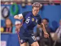  ?? JEROME MIRON/USA TODAY SPORTS ?? U.S. forward Megan Rapinoe controls the ball against Japan on March 11 in a She Believes Cup match.