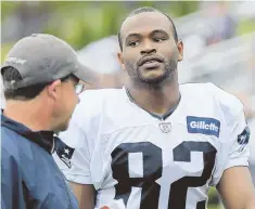  ?? STAFF PHOTO BY JOHN WILCOX ?? FAST IMPROVEMEN­T: Josh Boyce has had a good training camp as he tries to work his way into the crucial role for the Patriots at wide receiver.