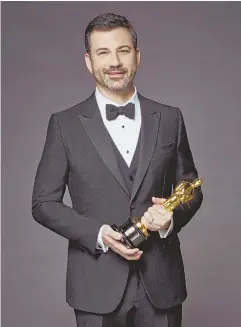  ??  ?? SECOND TIME AROUND: Jimmy Kimmel returns to host the 90th Oscar ceremony tonight on ABC.