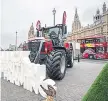  ?? ?? A display outside Parliament promoting Back British Farming Day.