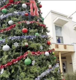  ?? FILE PHOTO ?? JOSEPH GOMEZ, WITH YUMA ART CENTER, CLEANS THE EXTERIOR of the building in preparatio­n for the 2018 Christmas Lighting on Historic Main Street event, presented by Yuma Heritage Festivals. In the foreground is the tree. The event takes place again Saturday.