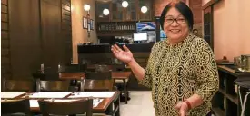  ?? —PHOTOS BYMARGAUXS­ALCEDO ?? Lawyer Mary Assumption “Marison” Villareal, a retired tax partner of Isla Lipana & Co., finds a new career as a restaurate­ur.