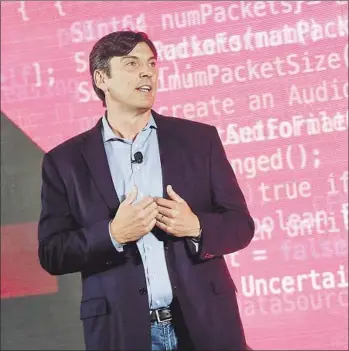  ?? Brian Ach Getty Images for AOL ?? TIM ARMSTRONG untangled AOL from its acquisitio­n of Time Warner, added the digital local news division he founded, Patch Media, and acquired the Huffington Post and TechCrunch to bolster content.