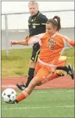  ?? VAUGHAN MERCHANT  CAPE BRETON UNIVERSITY ?? Karolyne Blaine will be off the field for two to three weeks after sustaining an injury during exhibition play at home.