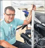  ??  ?? Stuart Smith with £1,200 scooter at his home in Aberdeensh­ire