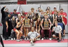  ?? ?? Both Blackhawk boys and girls took first place honors in the Arkansas Indoor High School championsh­ips in Randal Tyson Track Center Saturday. Boys finished with 148 points, almost twice as many as second-place finisher, Farmington with 75. Girls won first place with 95.5 points, almost 20 points more than the second-place finisher, Valley View, who had 76.