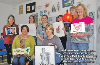  ?? 08_a20artcoll­ege01 ?? From left to right: Ruby Murray, Suzanne Thomson, Christine Irvine, Cate McKillop, Julie Mather, Beth Anderson, Ghita Craig and Clare MacCartan.