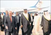  ?? GETTY-AFP ?? Kuwaiti Foreign Minister Sheikh Sabah Al Khalid Al Sabah, center, Monday receives Secretary of State Rex Tillerson.