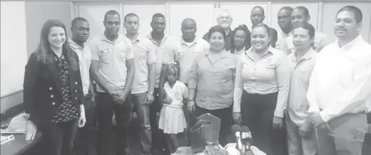  ??  ?? ExxonMobil’s, Senior Director of Public and Government Affairs, Kimberly Brasington (left) along with some of the participan­ts at the training programme yesterday afternoon.