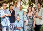  ??  ?? Below right: Dr Lin Calvert surrounded by her family. From left: Colin and Barbara Calvert, Ted Calvert, Dr Lin Calvert (seated) Dr Valerie Archer, Valerie’s son Caleb Archer with his wife Rebekah and baby Levi and daughter Neriah.