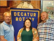  ?? (PHOTO SUBMITTED) ?? Pictured: Decatur Rotarian Craig Coshow with Andrea Hough and Heath Moser.