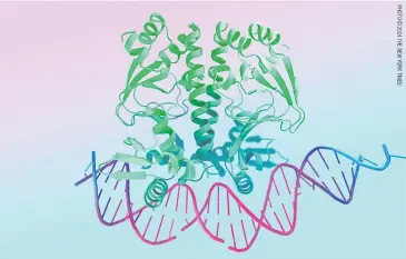  ?? ?? An AlphaFold protein render from Google DeepMind.