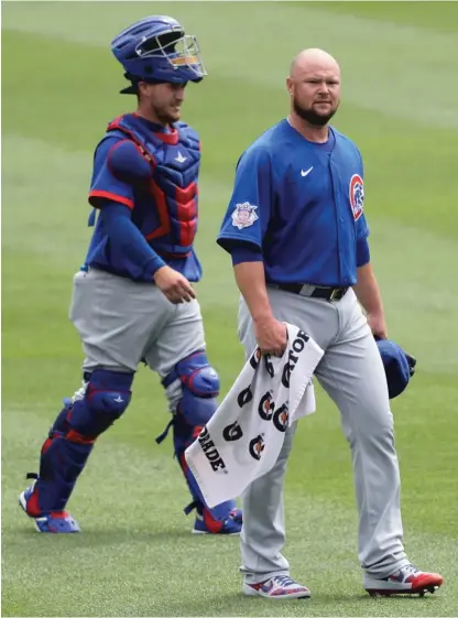  ?? NAM Y. HUH/AP ?? Jon Lester is expected to throw only two innings Sunday in his first intrasquad­game appearance since training camp started at Wrigley Field.