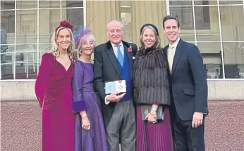  ?? ?? David Kerfoot attended the ceremony with his wife Elizabeth, daughters Jennifer and Eleanor, and son Thomas.