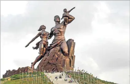  ??  ?? Bigger than the Statue of Liberty: The African Renaissanc­e monument celebrates freedom from colonialis­m