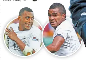  ??  ?? Other 7s veterans hunting a spot in the upcoming Olympics in Tokyo, Japan, Saimisoni Viriviri (left) and Kitione Taliga.