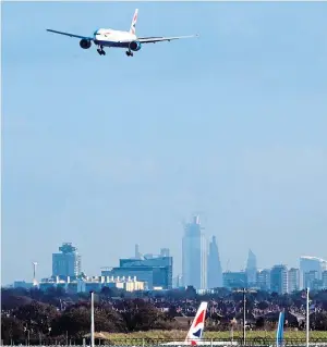 ??  ?? FLIGHT RISK: A drone sighting closed the runway at Heathrow Airport for an hour